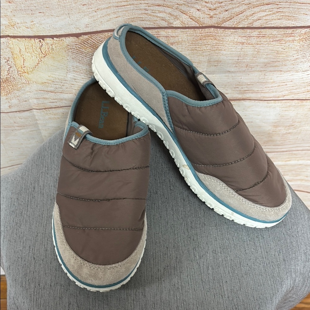 L.L.Bean Mountain Classic Quilted Slide Women's Shoes Adobe/Deep Olive